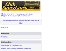 Tablet Screenshot of clubsupercinco.com